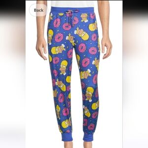 Simpsons Homer Men's Donuts Lounge Sleep Pajama Jogger Pants Size Medium